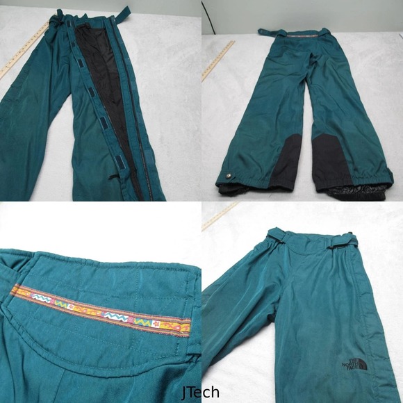 Vintage‎ North Face Ski Pant Women 8 Green Full Side Zip Ski 26x28.5 VTG READ - Picture 1 of 16